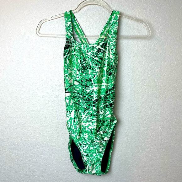 Speedo Other - Vintage SPEEDO One Piece Swimsuit Neon Green Print Size 6